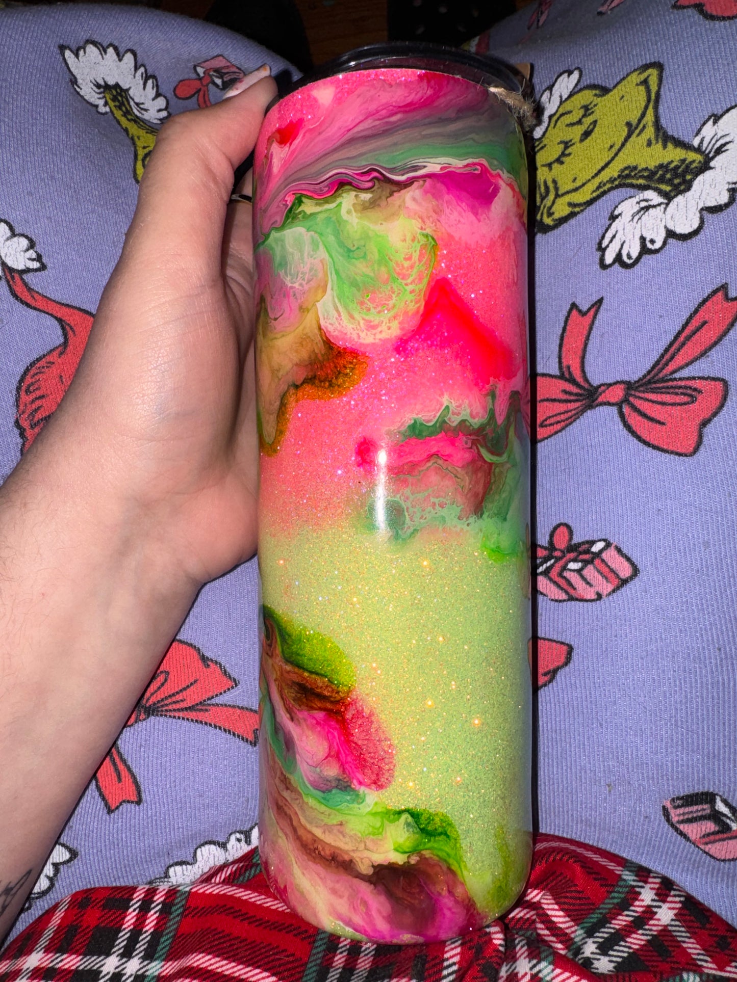 #69 20oz pink and green