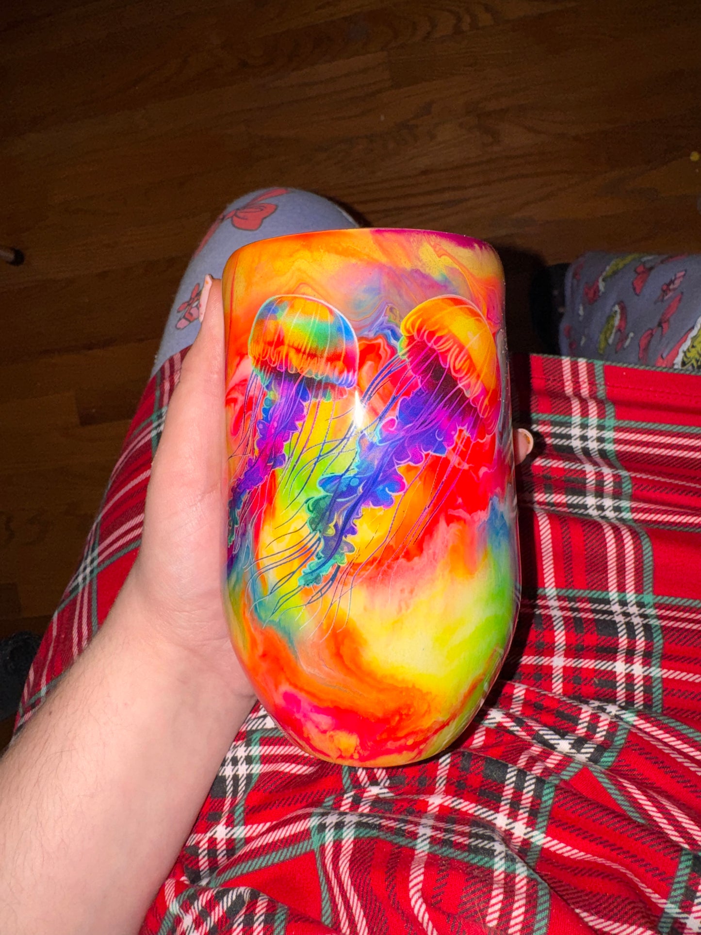 #102 jellyfish wineglass