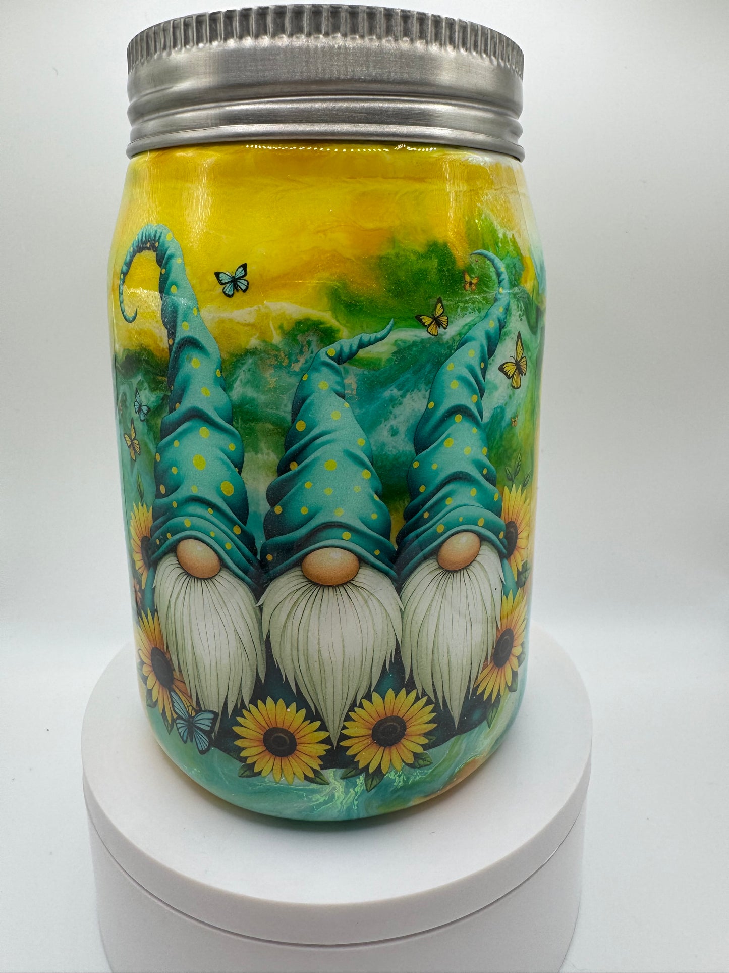 12oz gnome mason jar