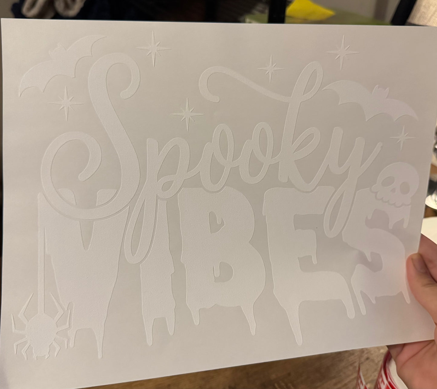 F121 White ink spooky vibes