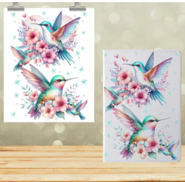 Pastel hummingbirds