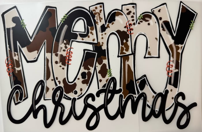 Merry Christmas cow print