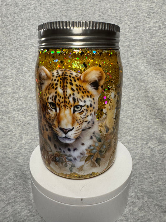 Leopard mason jar