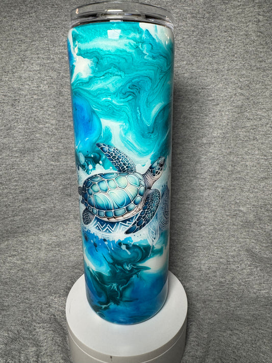 30oz Turquoise sea turtle