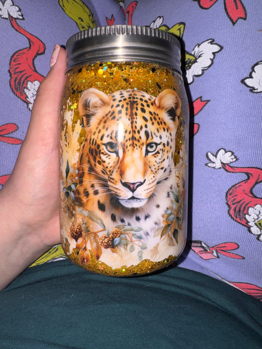 #3 mason jar cheetah