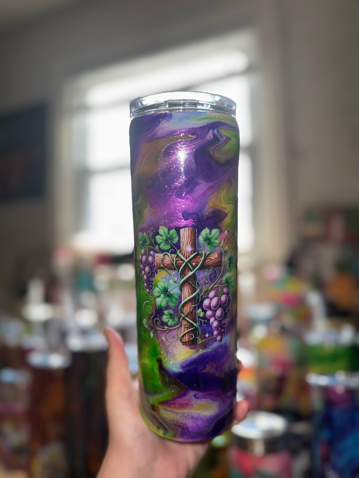 90- Purple/Green Auction cup