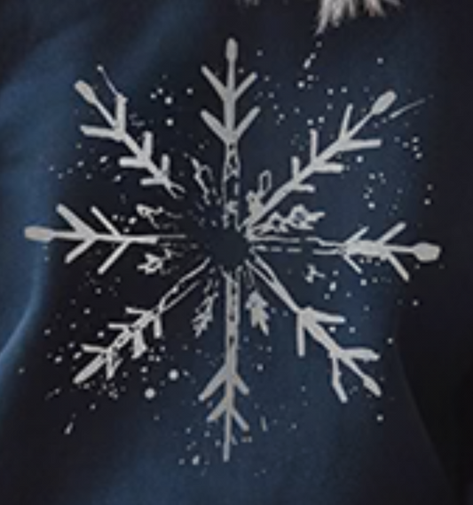 Silver splatter snowflake