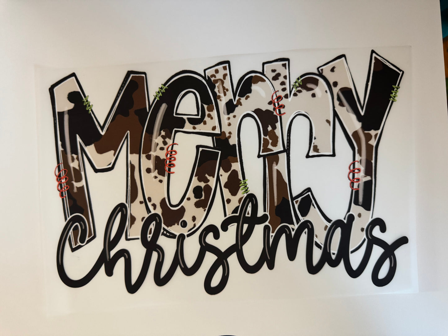 Cowhide Merry Christmas C06