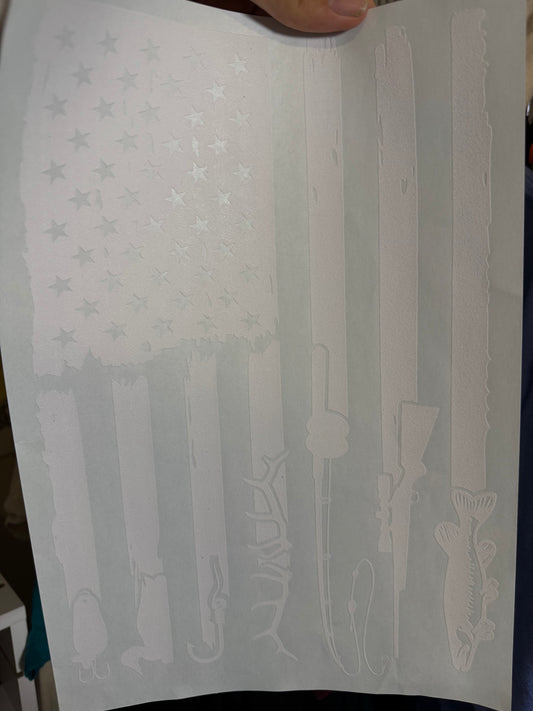 White fishing flag Z02