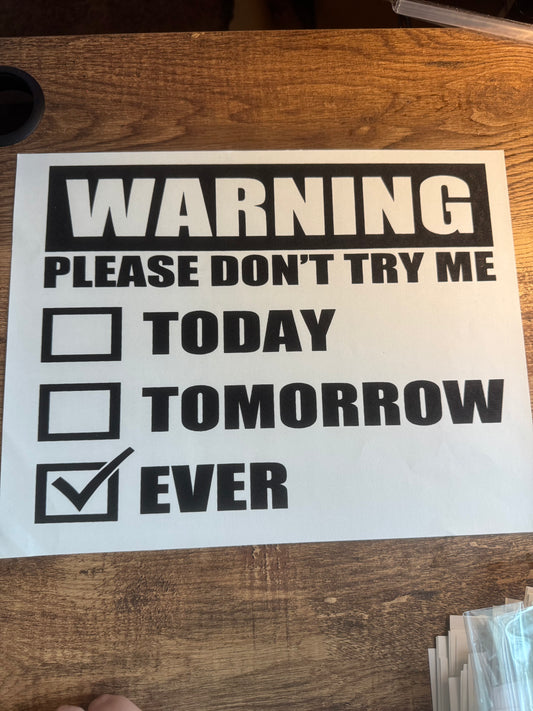 S88 Warning please don't try me