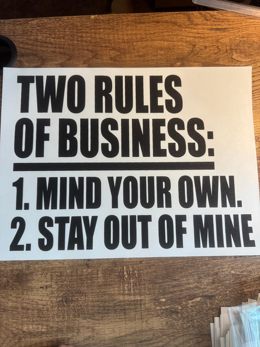 S86 Two rules of business