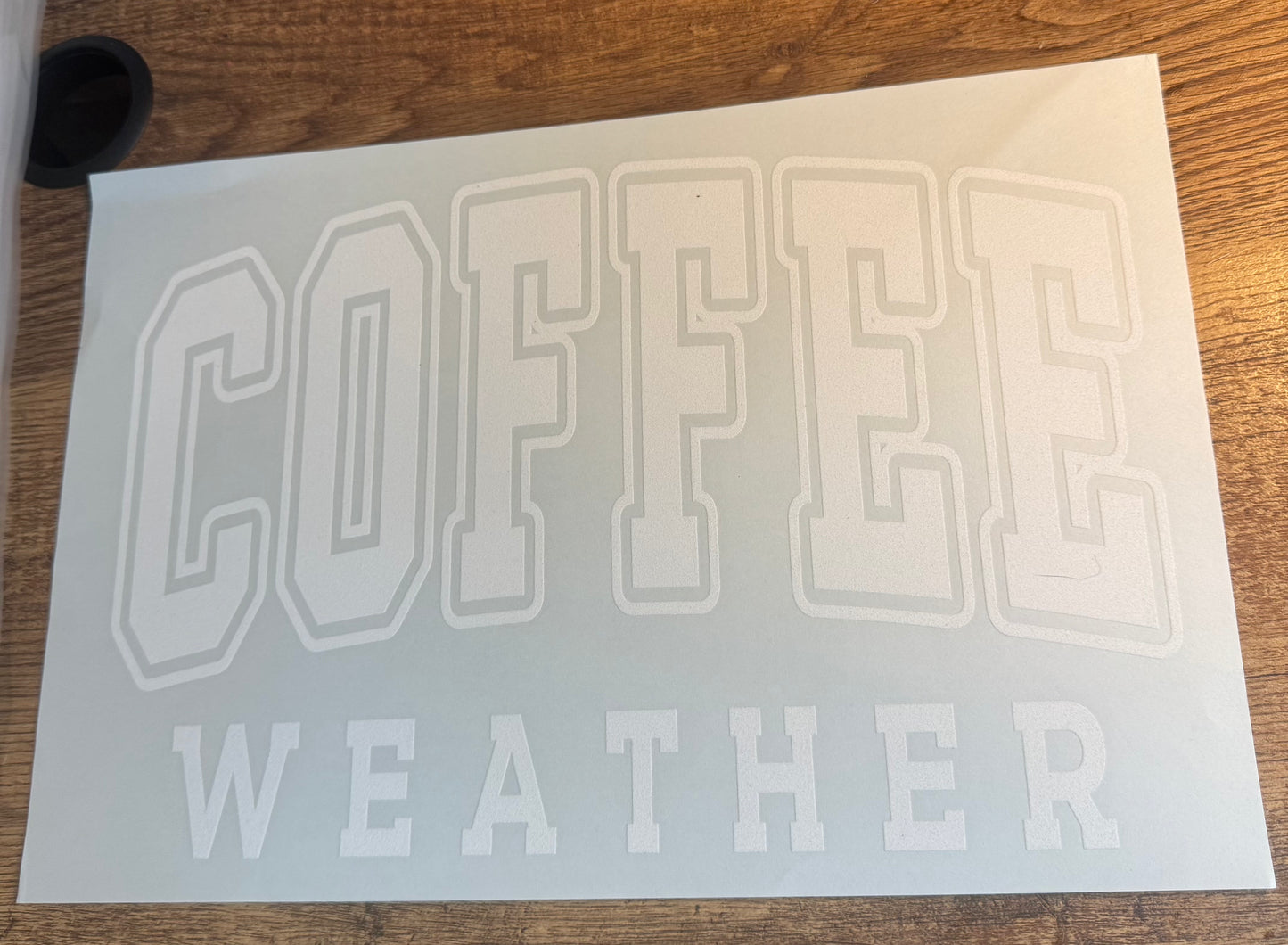 F68 Coffee weather white ink