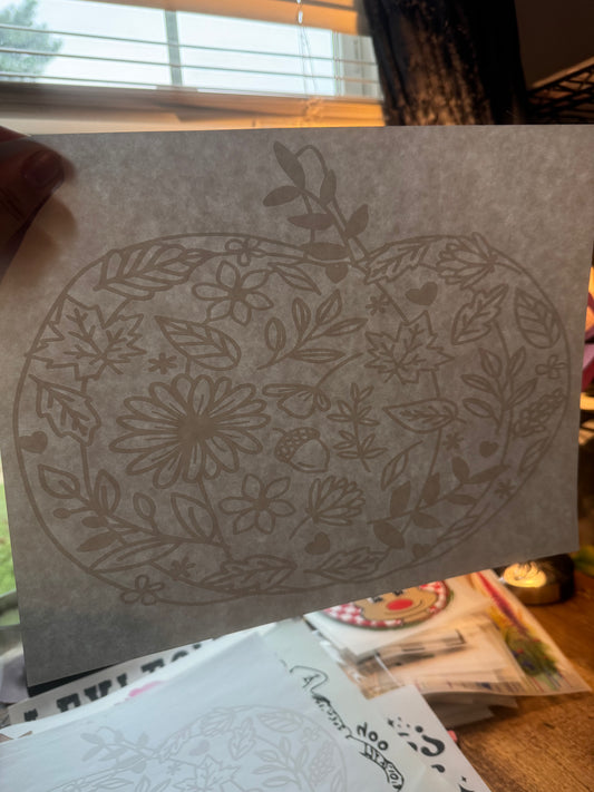 F66 White ink fall pumpkin