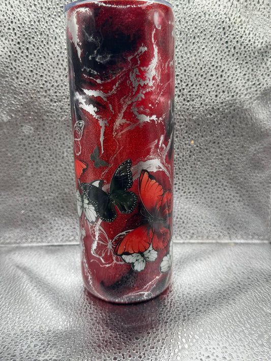 61- red and black butterflies