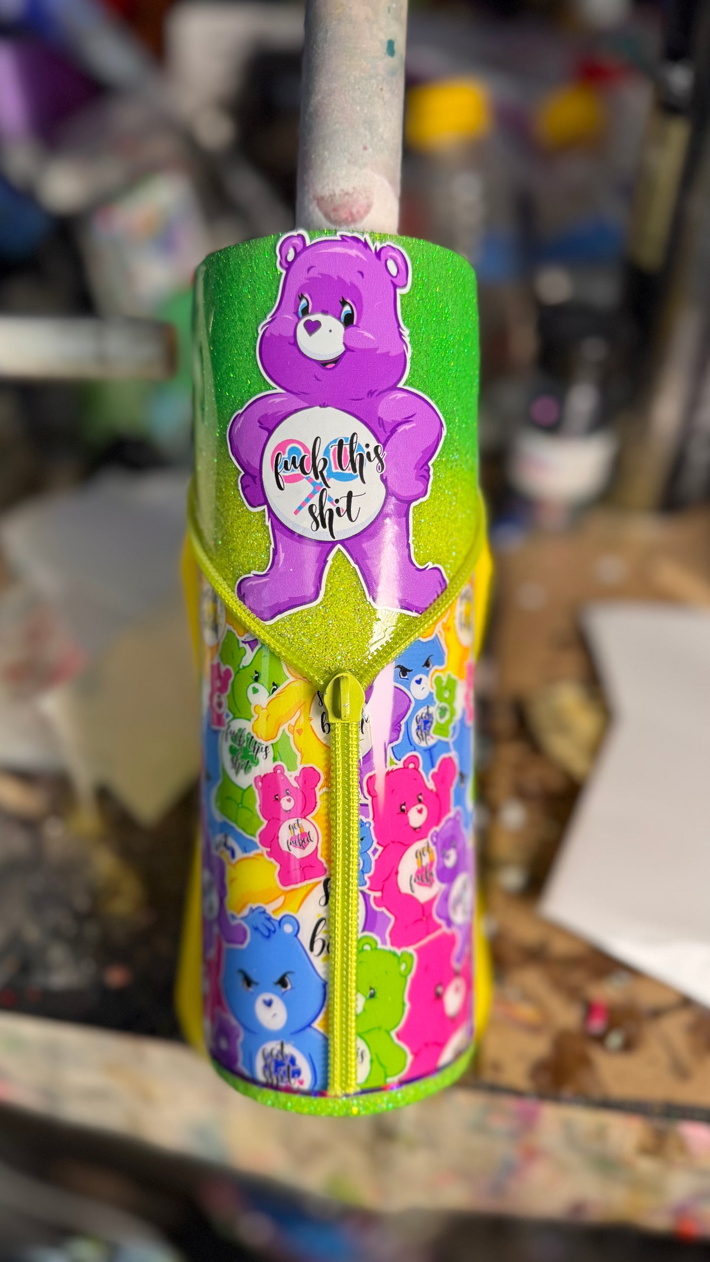 34- 20oz swear bears zipper cup