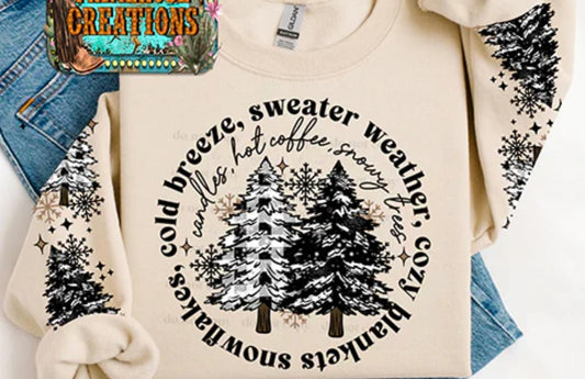 sweater weather trees/ W double sleeves