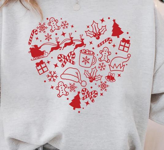 christmas collage heart